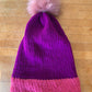 Purple and Pink Knitted Hat